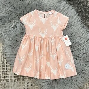 Smiling Buttons Girls Darling Deer‎ In Light Pink Sunday Dress Size 2T ($64)